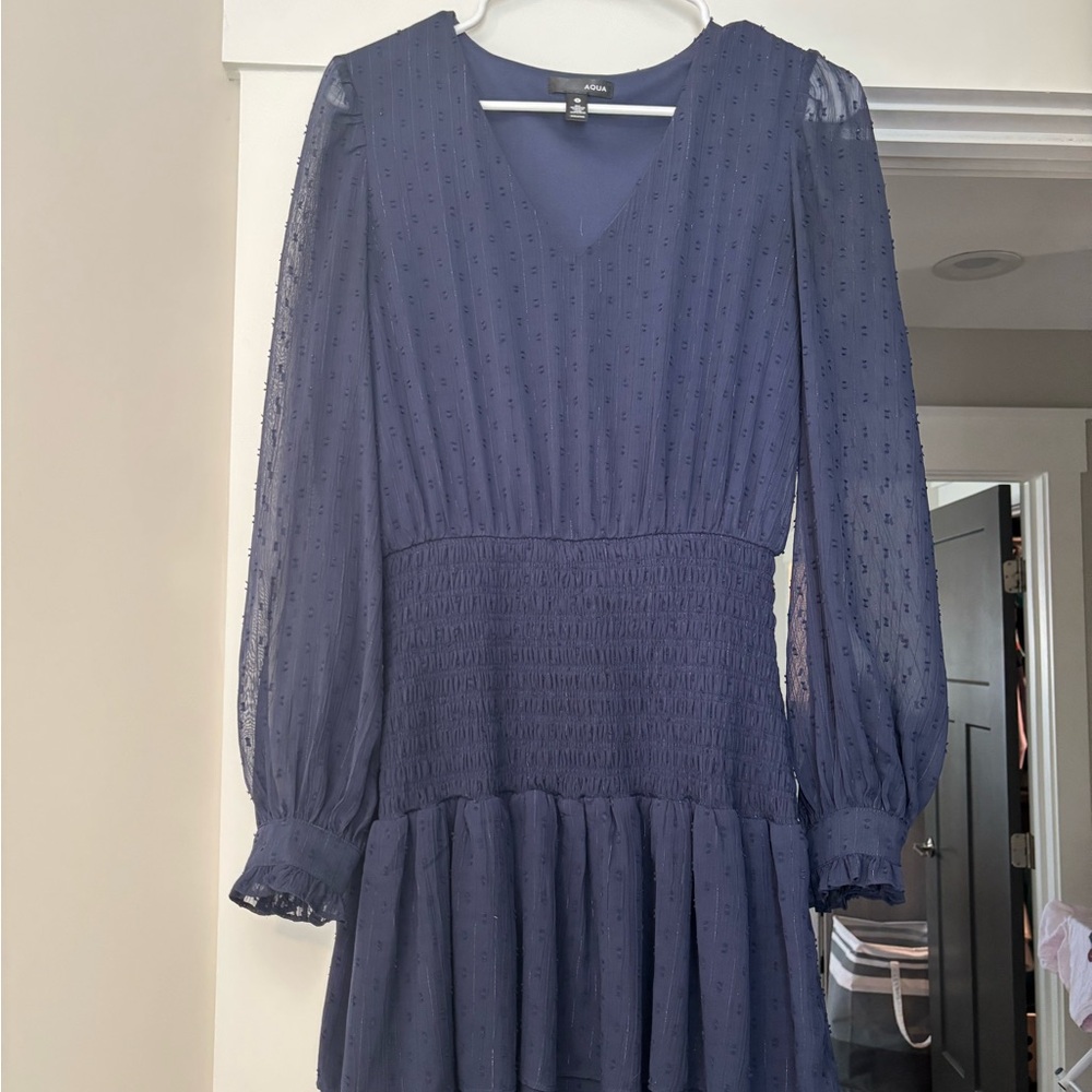 AQUA Navy Blue Dress